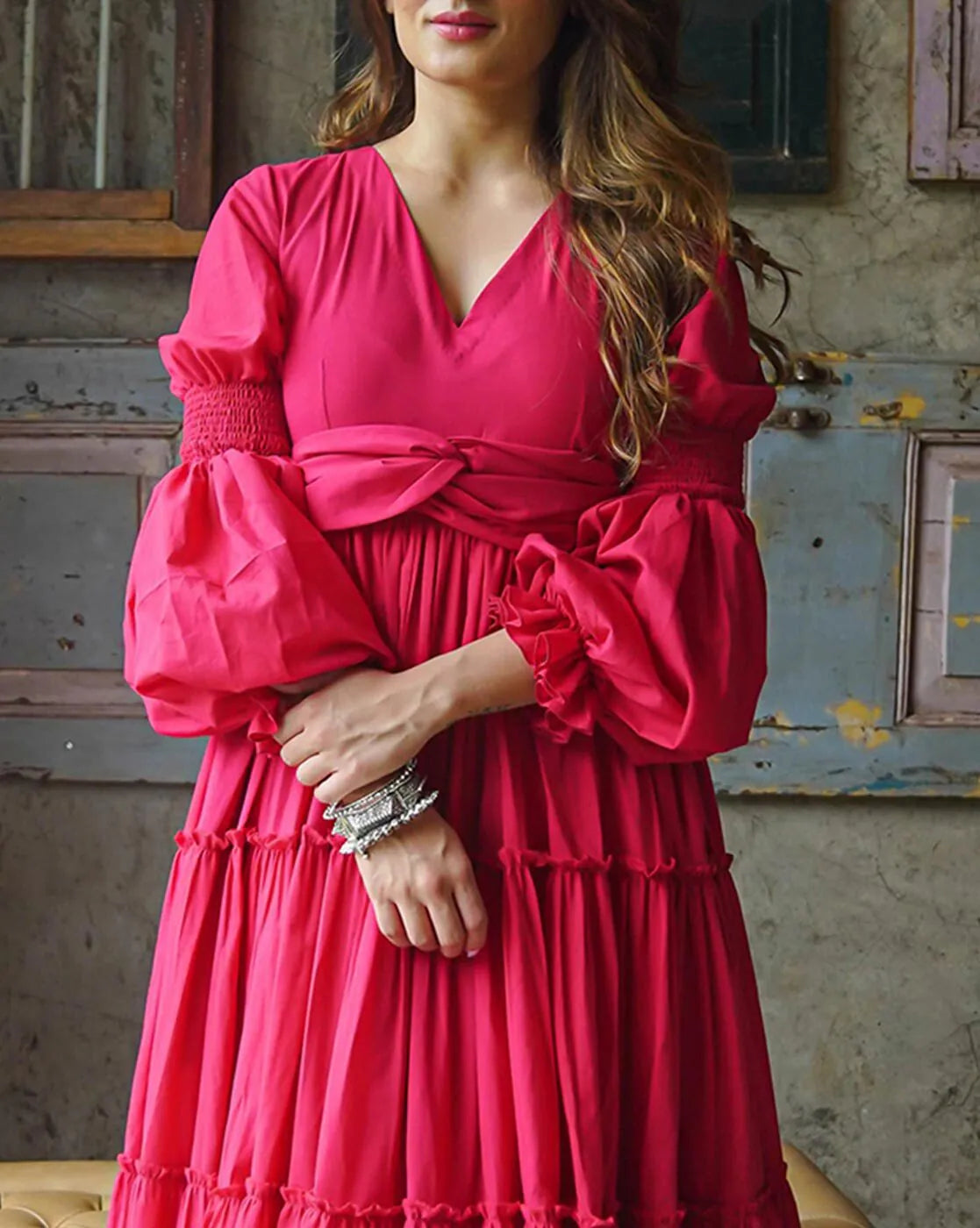 Boshon Amara Belt Maxi Cotton Dress