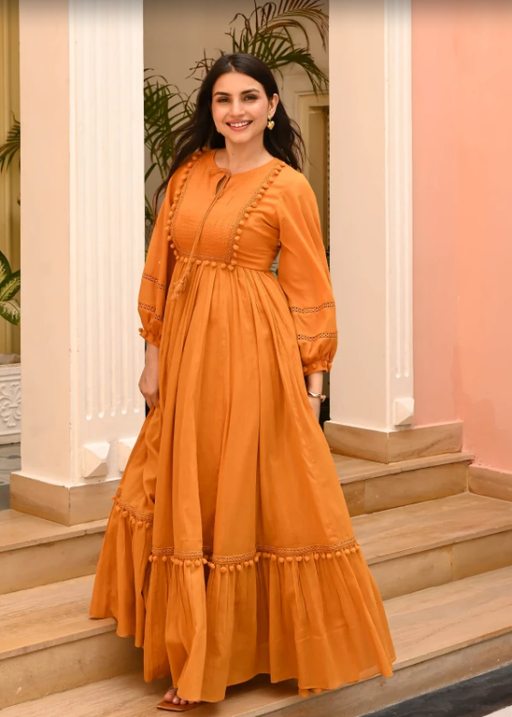 Mustard Temptation Cotton Dress