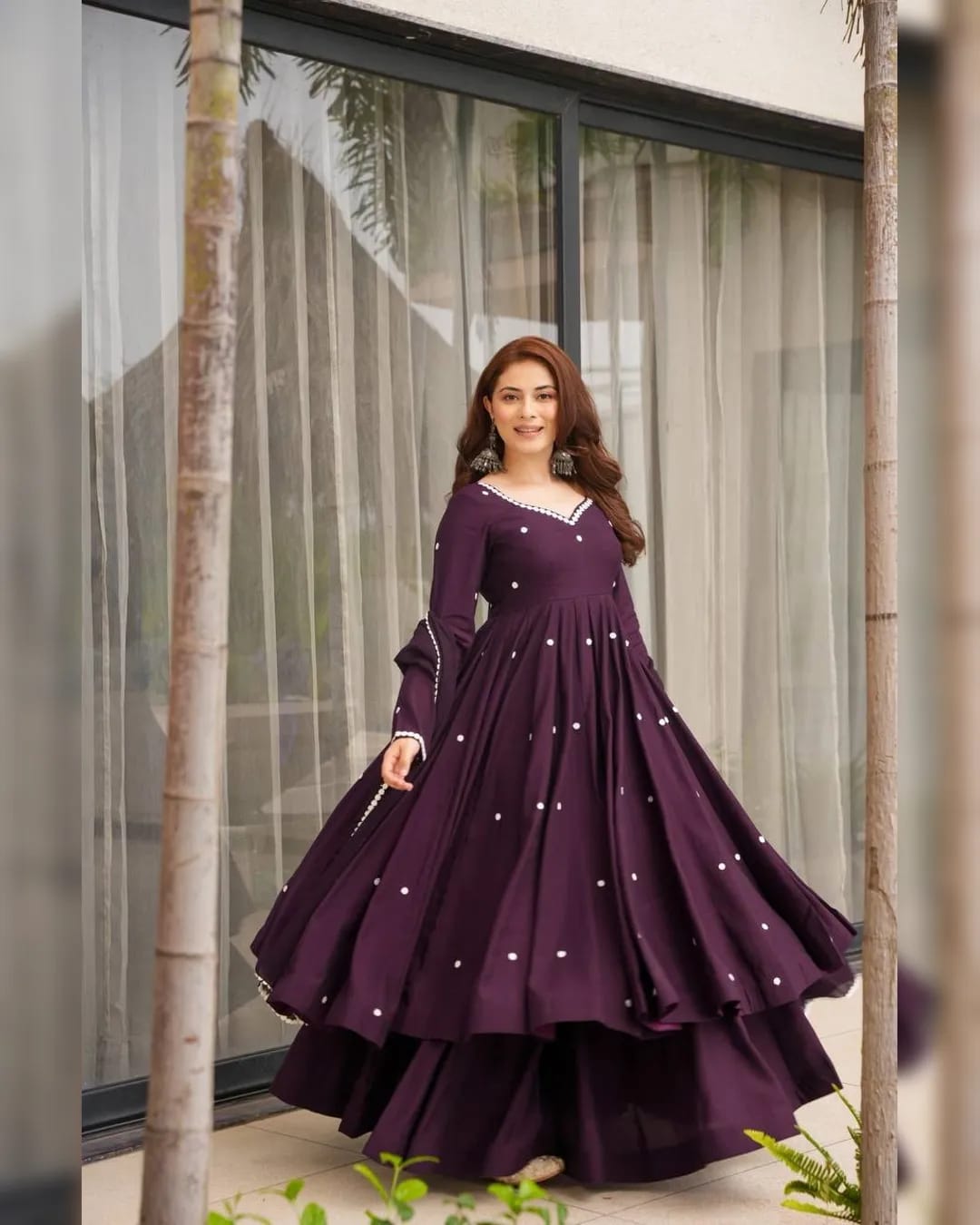 Party Wear Lace Work Cotton Suit Set